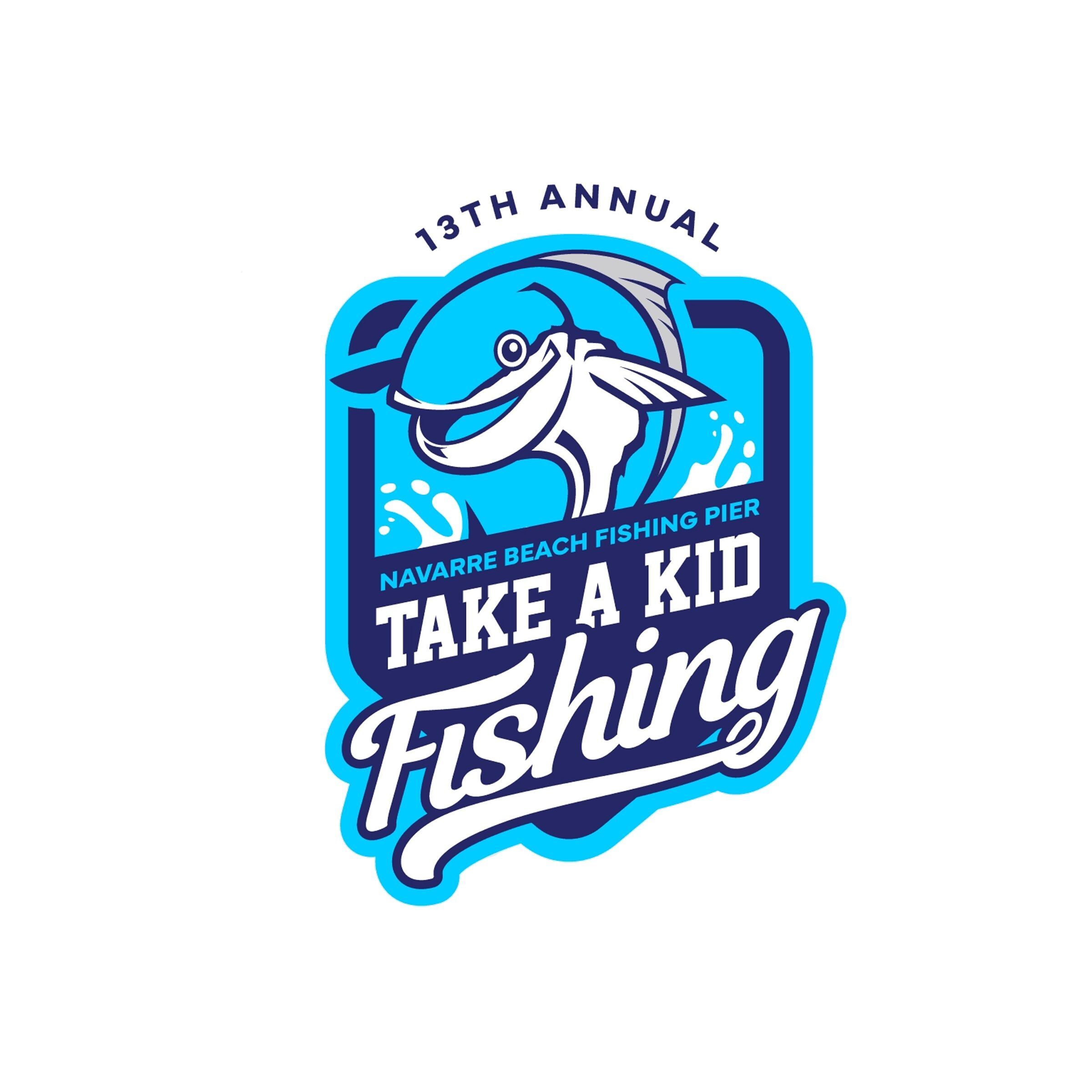 Take a kid fishing logo